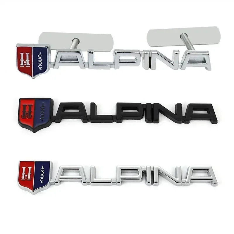 

3D металлический хромированный черный логотип ALPINA, эмблема на заднее крыло багажника, наклейка на переднюю решетку автомобиля, значок Decaks, аксессуары для автостайлинга