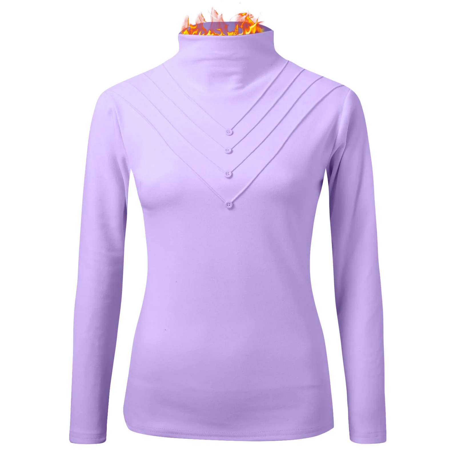 Long Sleeve Thermal Shirts For Women Crew Neck Fleece Lined Thermal Tank Tops Vest Winter Tops Thermal Underwear Slim Tops