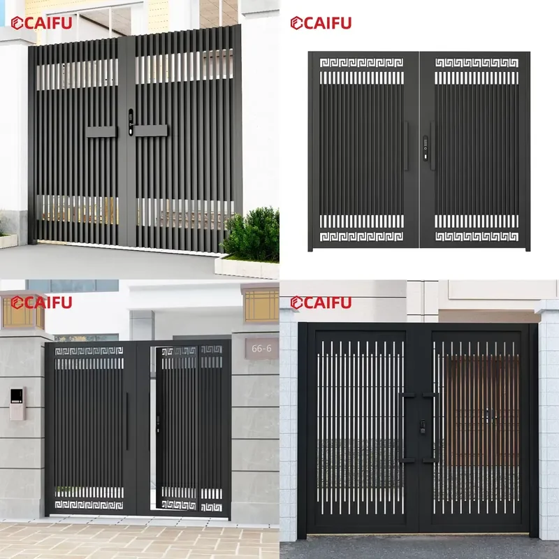 Custom Designed Aluminum Wrought Iron Double Swing Entry Gate Outdoor Door for Villa Courtyard Community Garden