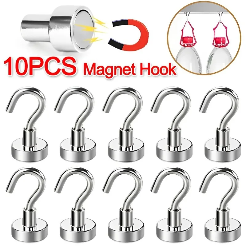 10/1Pcs Strong Magnetic Hook Practical load bearing Hook Multi-Purpose storage For Home Kitchen Bar Storage Key Coat Cup Hanging