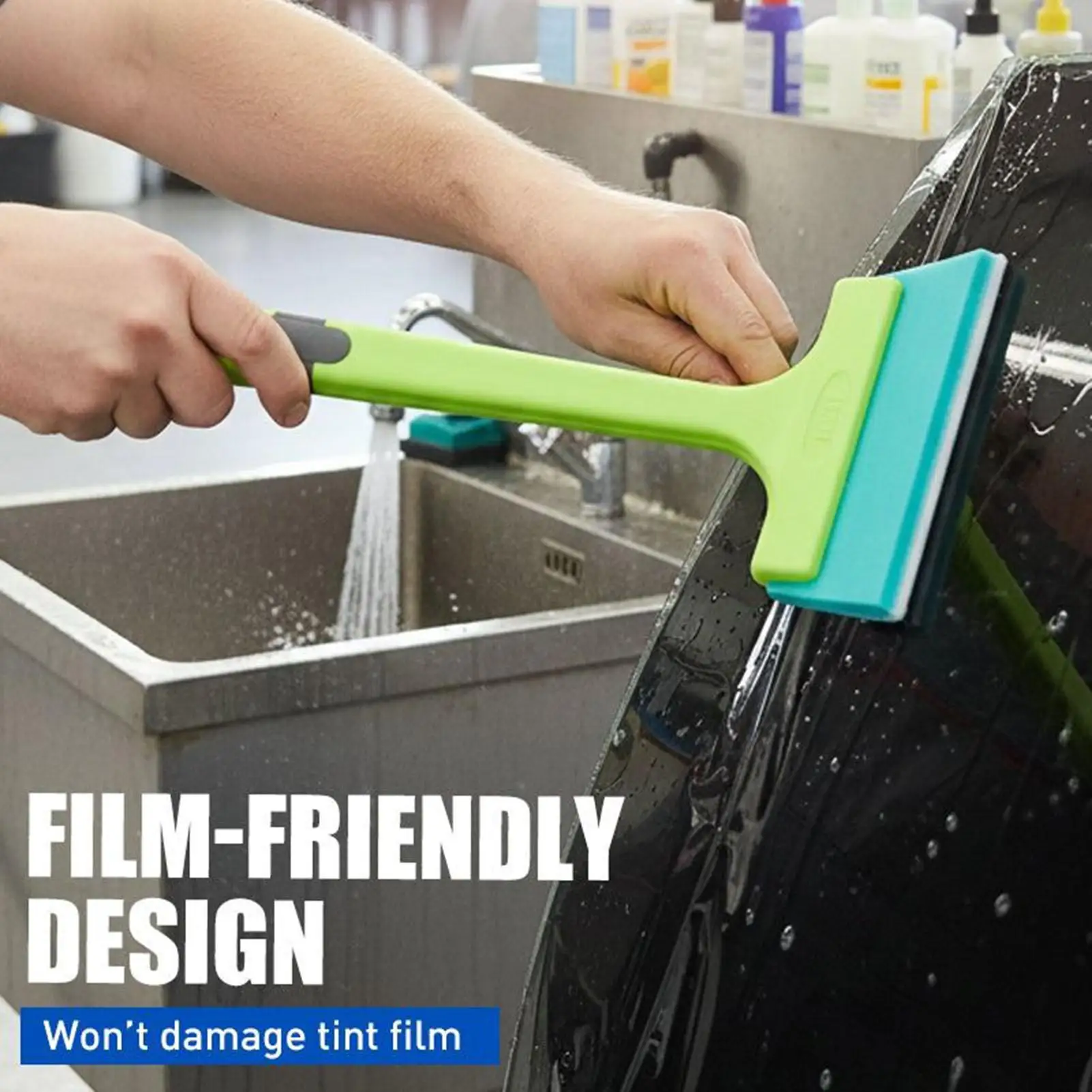 

Car Wrap Tool Ergonomic Gadget With Extended Handle Windshield Window Film Squeegee For Home Garage Vehicle Indoor Outdoor