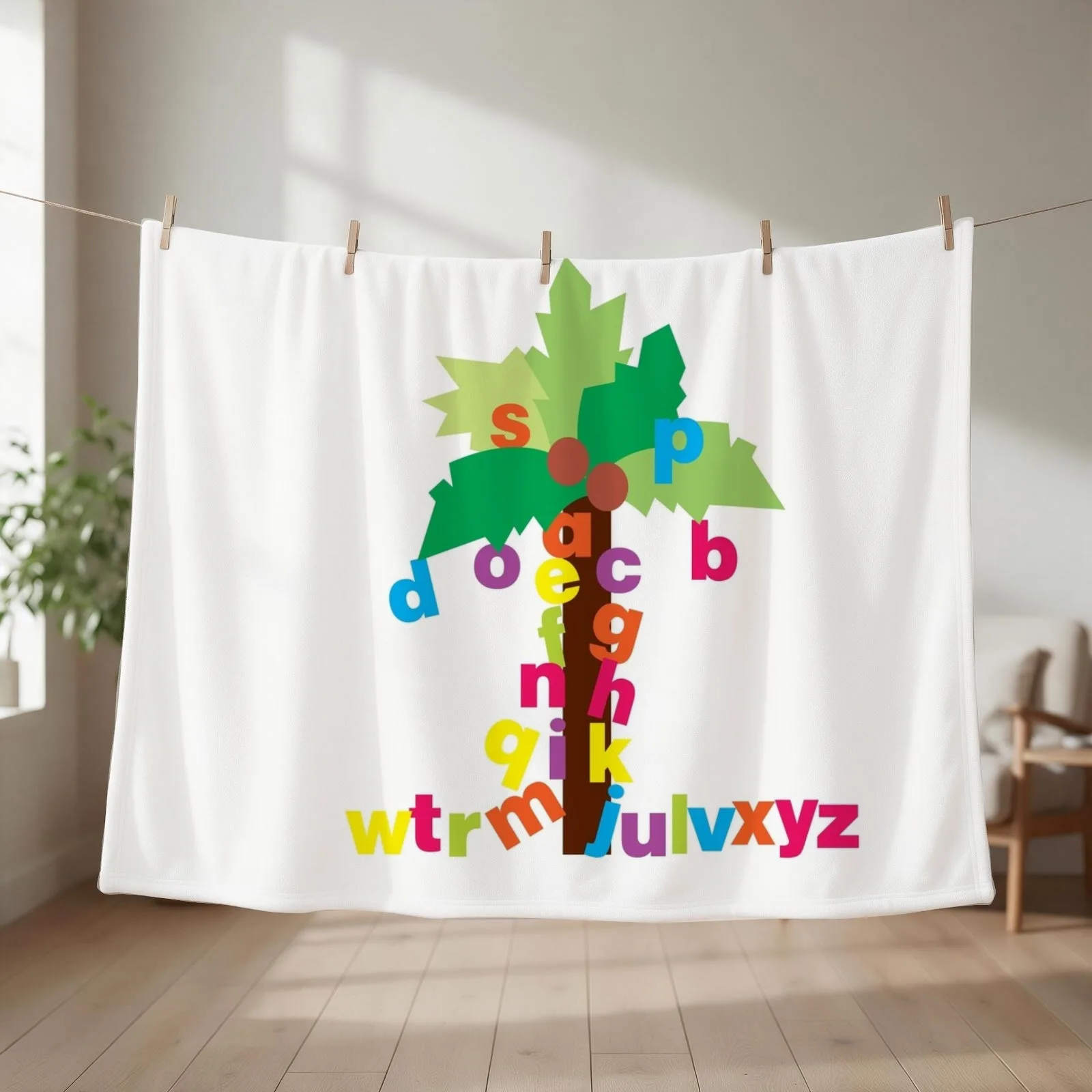 Chicka Chicka Boom Boom. Throw Blanket couch cozy soft plush fuzzy picnic outdoor blanket