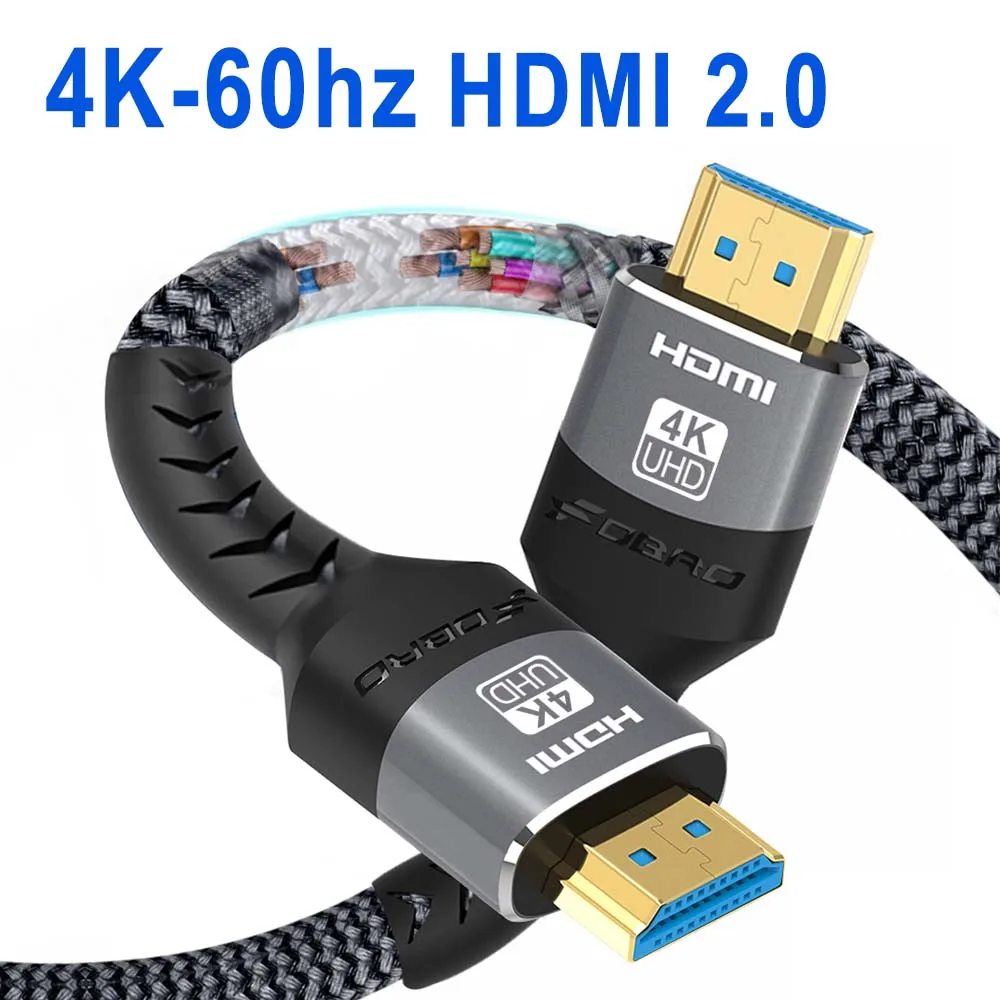 8K HDMI 2.1 Kabel 48Gbps, Hochgeschwindigkeits-HDMI Geflochtenes Kabel-4K@120Hz 8K@60Hz, DTS:X, HDCP 2.2 & 2.3, HDR 10 Kompatibel mit Roku TV/PS5