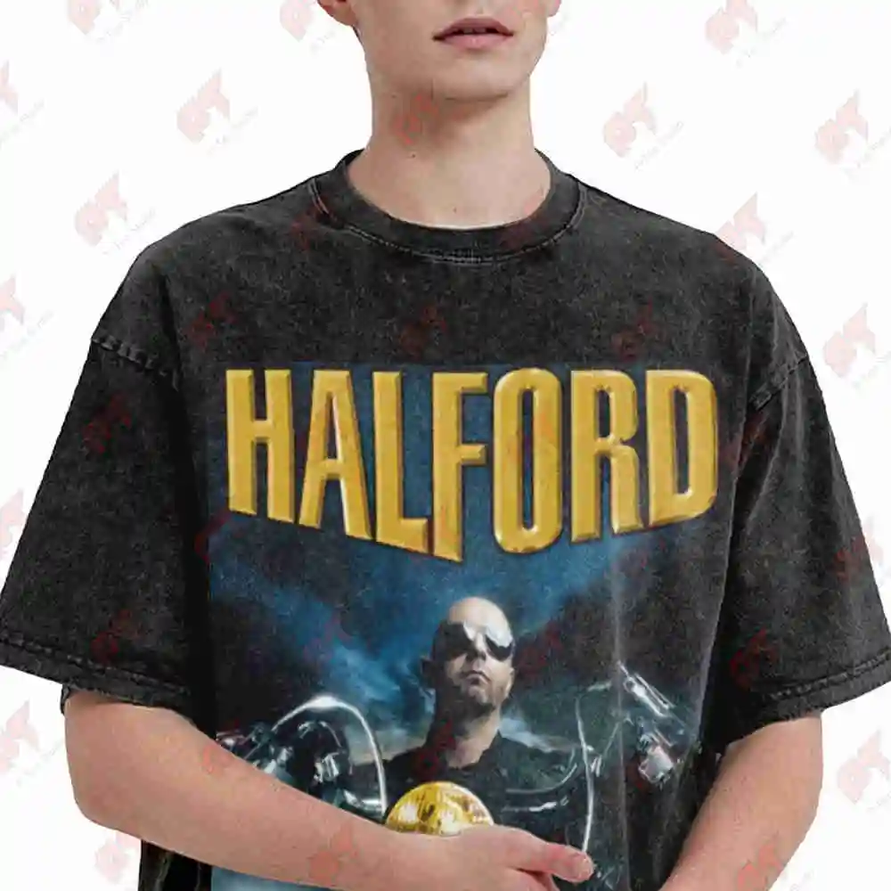 Halford Resurrection Vintage Washed Tee Pure Cotton T-Shirt