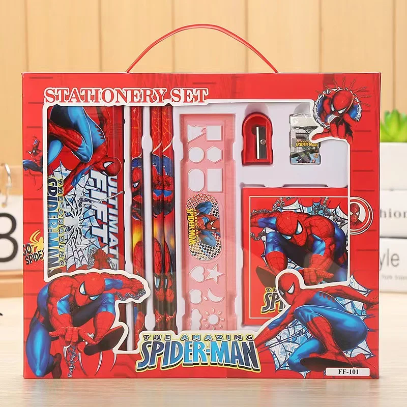 

New Cartoom Spiderman Themed Stationery Set for Students with Pencil Pen Sharpener Eraser Ruler - School Supplies Gift