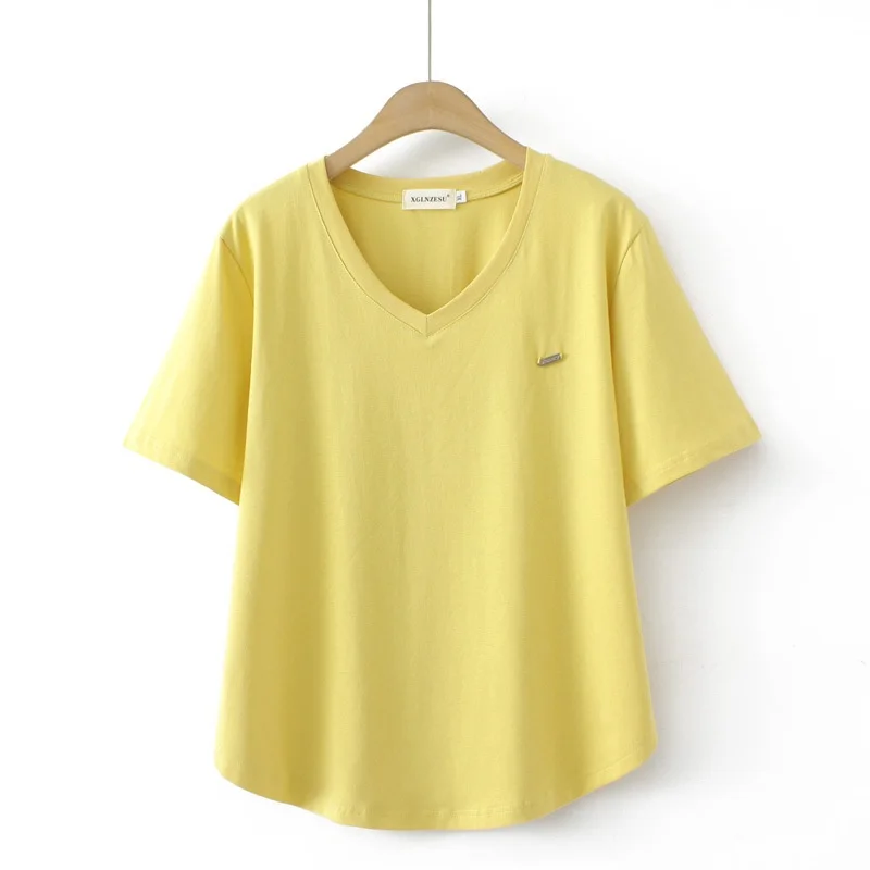 

Женская футболка F7 большого размера, весна-лето, новая, свободного кроя, из льна, фасон А-силуэт, для полных женщин