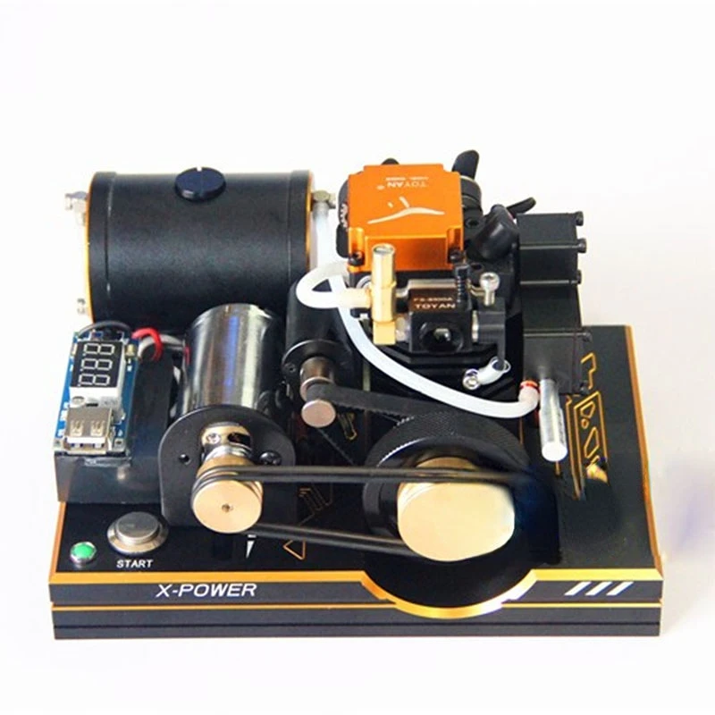 TOYAN ENGINE Methanol 4 Stroke Engine 12V DC Motor Modified Gasoline Finished Physics Teaching Model Toy