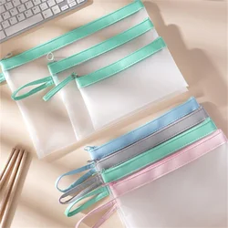 A4 A5 A6 Transparent Document Bag File Storage Pouch Zippered Document Folder Student Test Stationery Organizer School Supplies