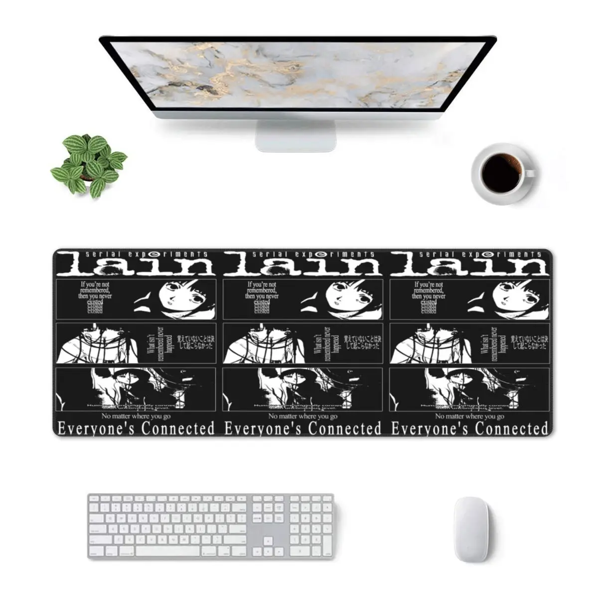Large Mouse Pad Serial Experiments Lain Gamer PC Laptop Mats Keyboard Carpet Computer Gaming Office Accessories Desk Mat