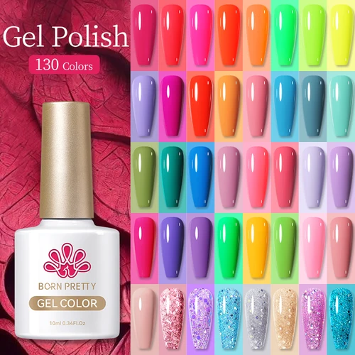 Imagen 2 del producto BORN PRETTY Juego de esmalte de uñas en gel de 10 ml, rosa neón, 10 piezas, manicura para decoración de uñas, barniz LED UV en remojo, suministros de uñas en gel