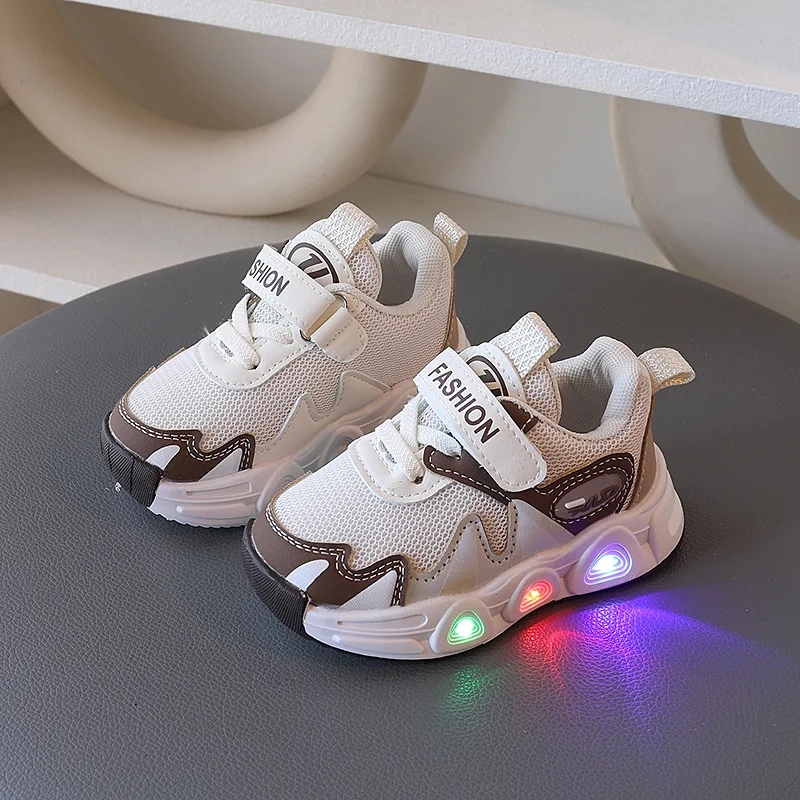 Zapatos Fashion Breathable Boys' Mesh Shoes 2026spring New Kids Sneakers Comfort Non Slip Girls' Luminous Casual Shoes Кроссовки