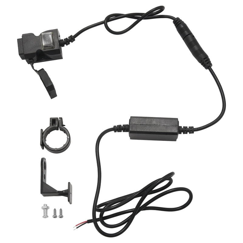 12V Waterproof Motorbike Motorcycle Dual-USB Charger Power Socket Adapter Outlet