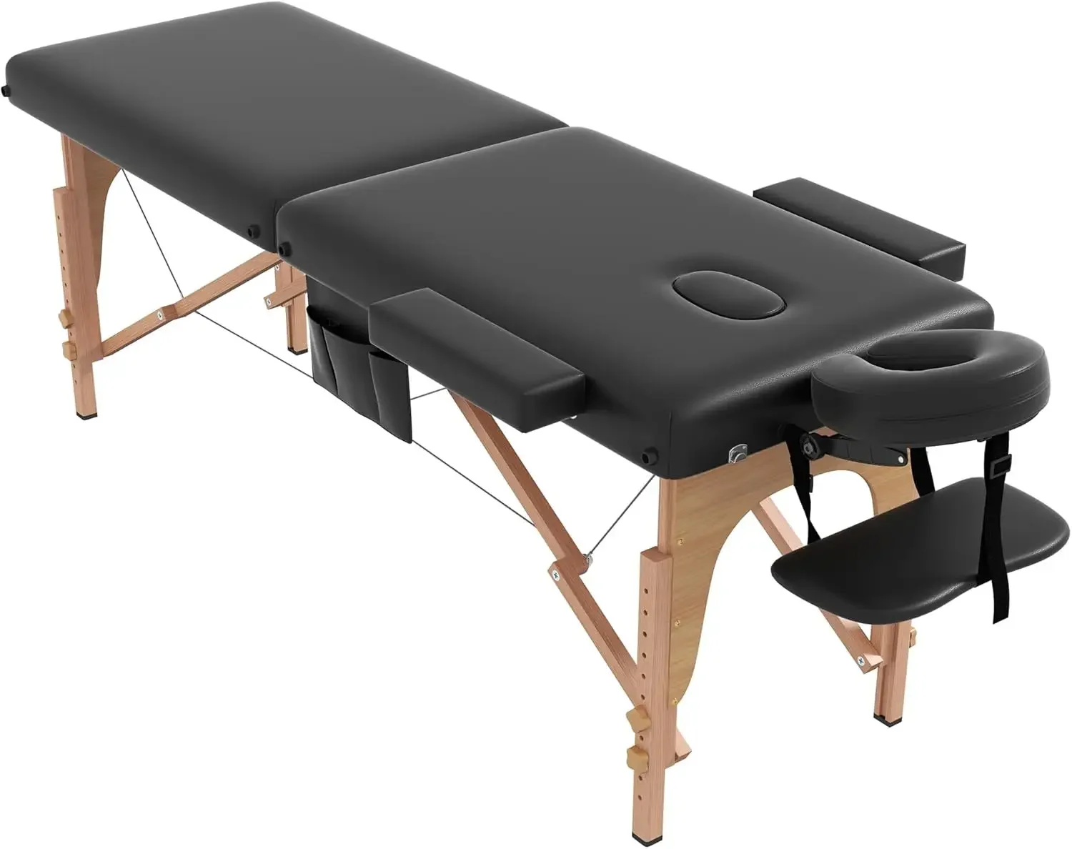 Lit de massage de table portable, lit léger de 29 lb, 2 sections, lit pliable pour tatouage, soins du visage, spa, lit pour cils, recommandé