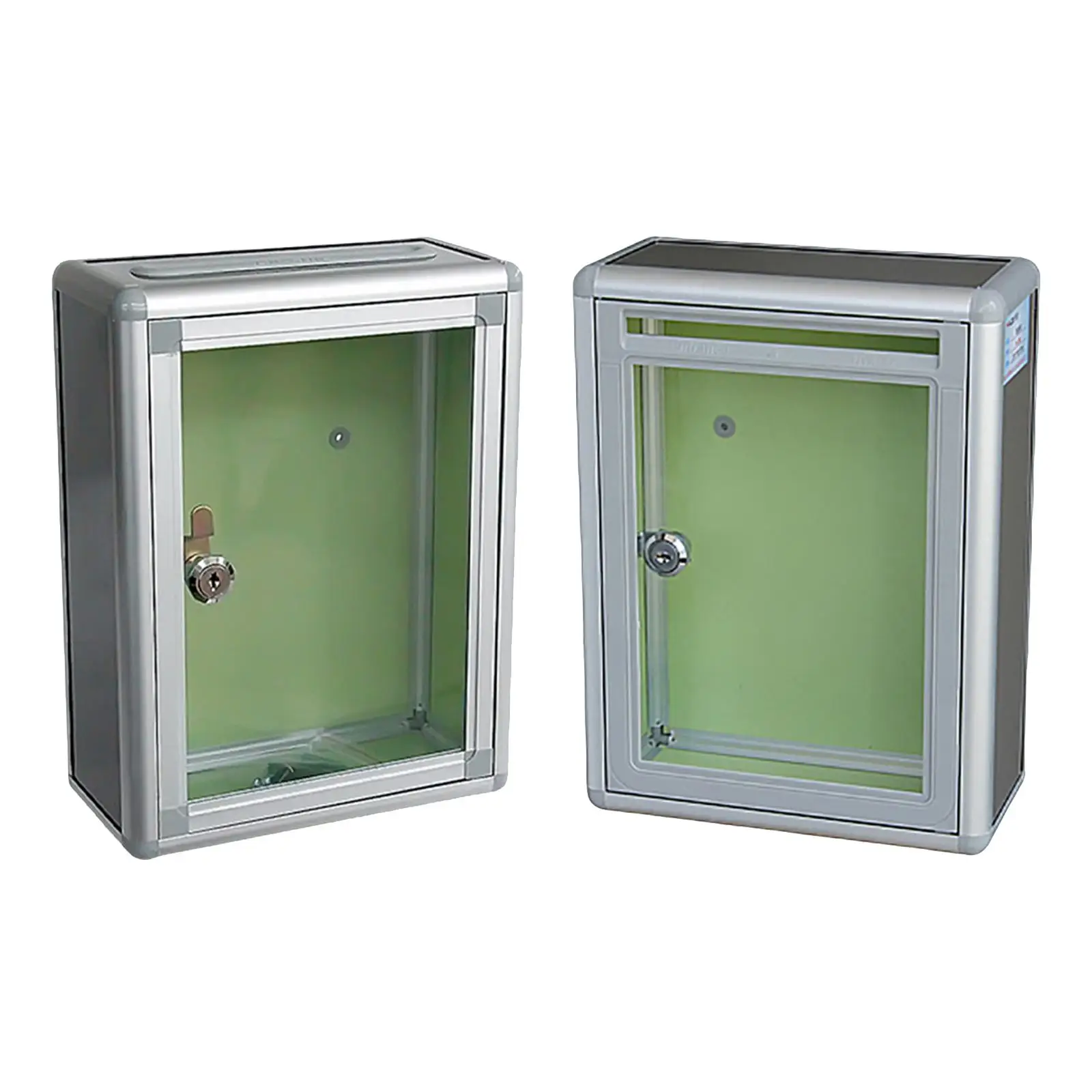 

Suggestion Box with Lock Letter Box Clear Donation Box Aluminum Alloy Money Box for Customer Center Office Home Hotel Business