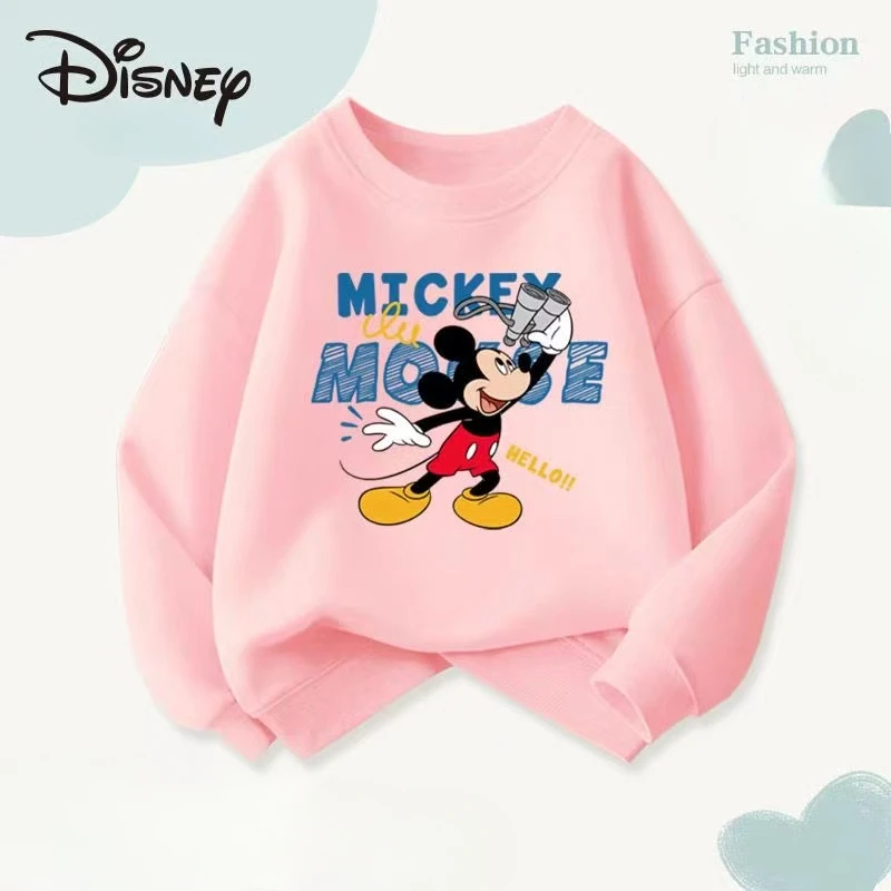 Autumn Children Boy Clothes Disney Minnie Printing Sweatshirts Pullover Fashion Kid Girls Long Sleeves T-shirts Children\'s Tops