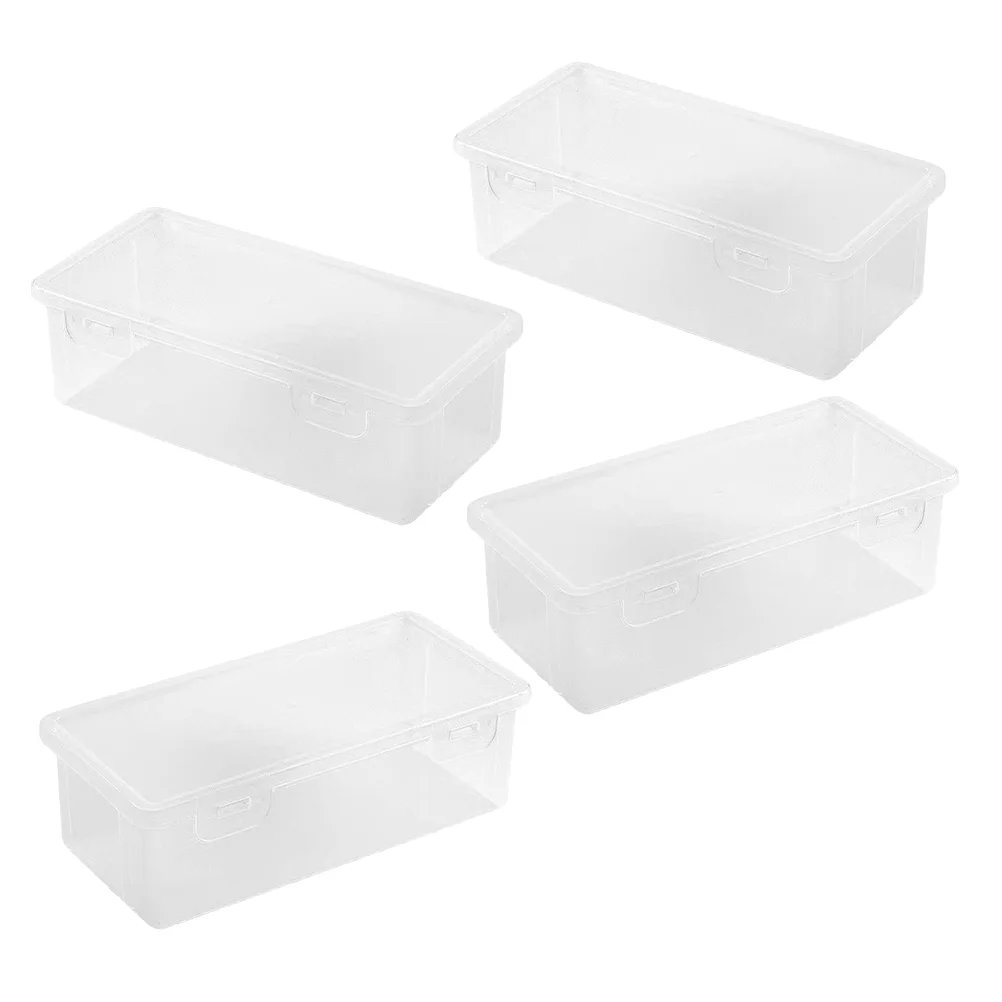 Transparent Pencil Case Large Stationary Organizer Clear Holder Boxes Office Storage Bins Hard Marker Small Crayon