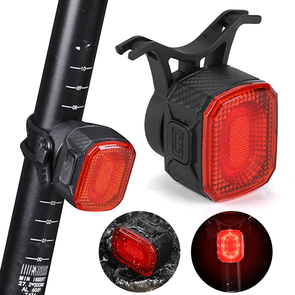 

MTB Taillight Brake Sensing USB Rechargeable Cycling Safety Warning Light Waterproof Warning Cycling Light for Night Riding