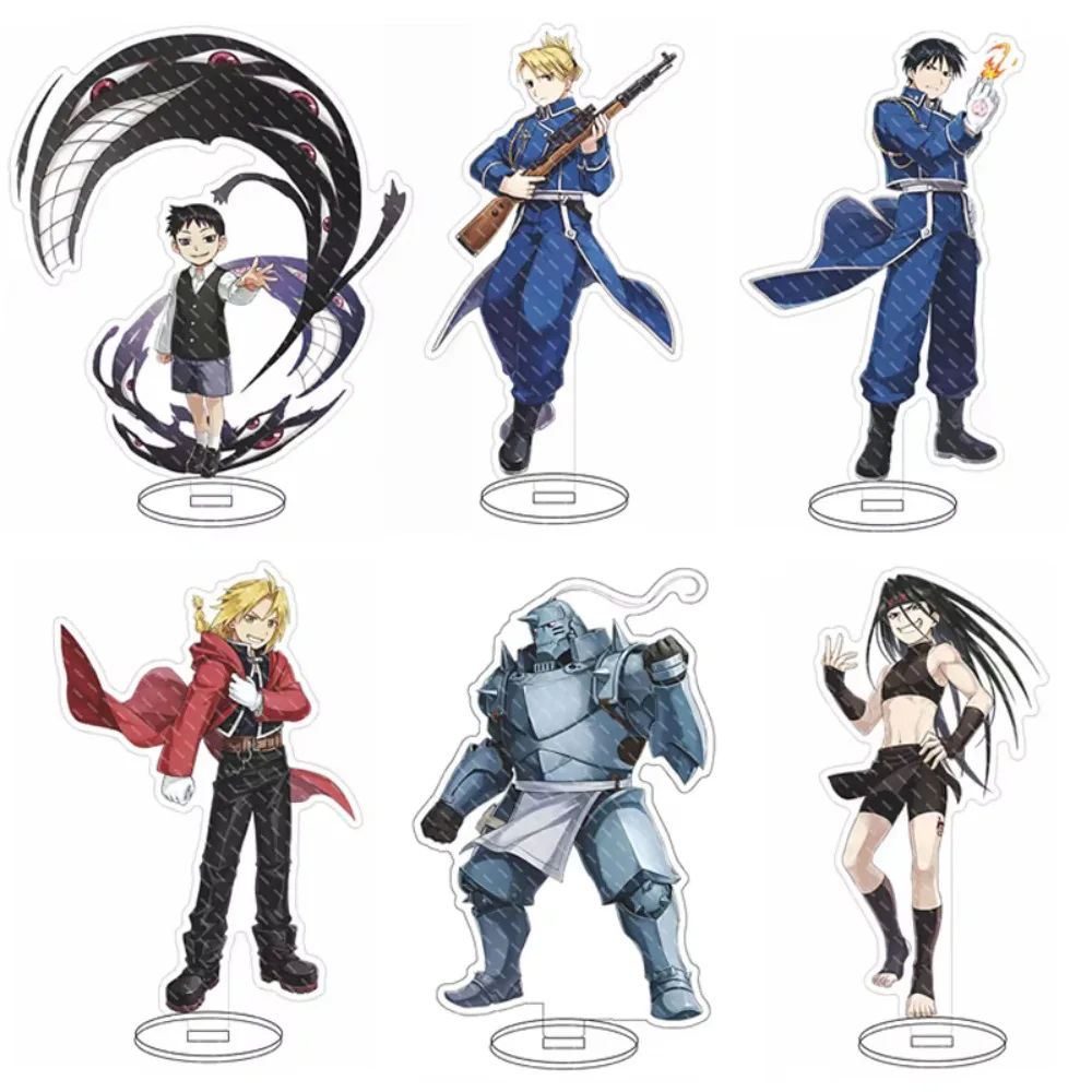 Hot Anime Alchemist Acrylic Stand Model Plate Edward Elric Roy Mustang Alphonse Elric Figures Cosplay Desk Decor Fans Toys Gifts