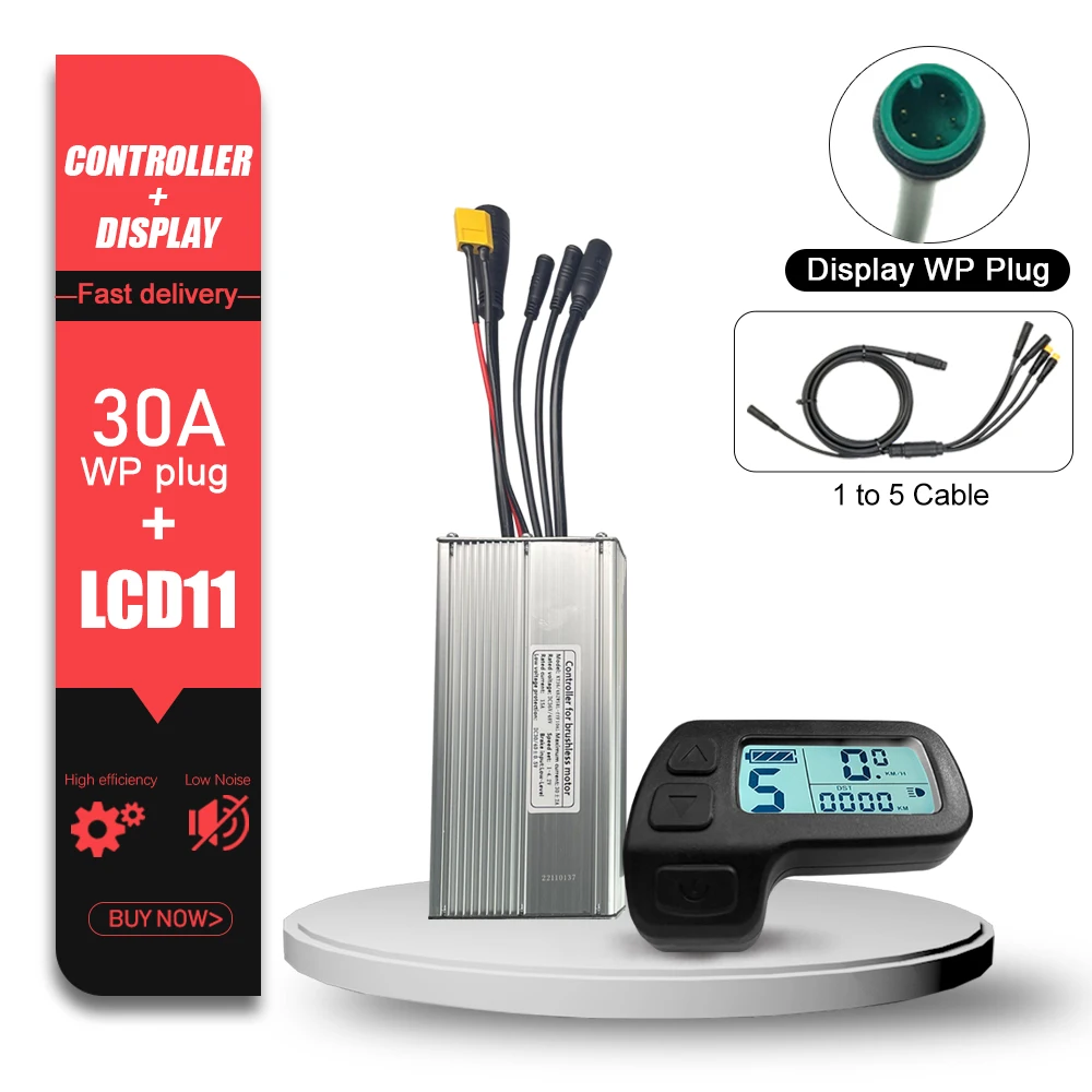 Elektrische Fiets KT Controller 36V 48V 17A-30A Waterdichte Stekker met Licht Functie LCD Display 250W-1000W Motor - afbeelding 1