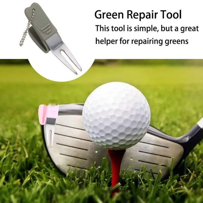 Golf Divot Tool Portable Golf Green Divot Fork Metal Golf Divot Tools Golf Divot Tool Green Lawn Repair Pitch Ball Marker