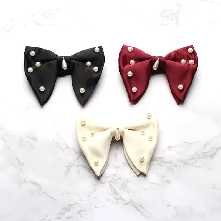 

Vintage fashion style classic dress fashionable pearl accessories large men's wedding bow tie