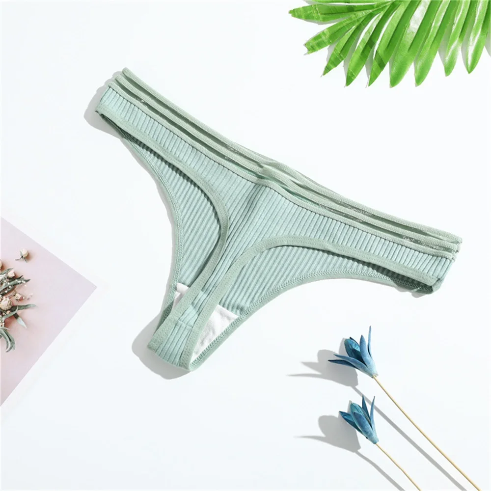 EINYOO 3PCS Women Cotton Thongs Panties Sexy Low Waist G-String Briefs Ladies Lingerie Girls Breathable Intimates Underwear Y2K