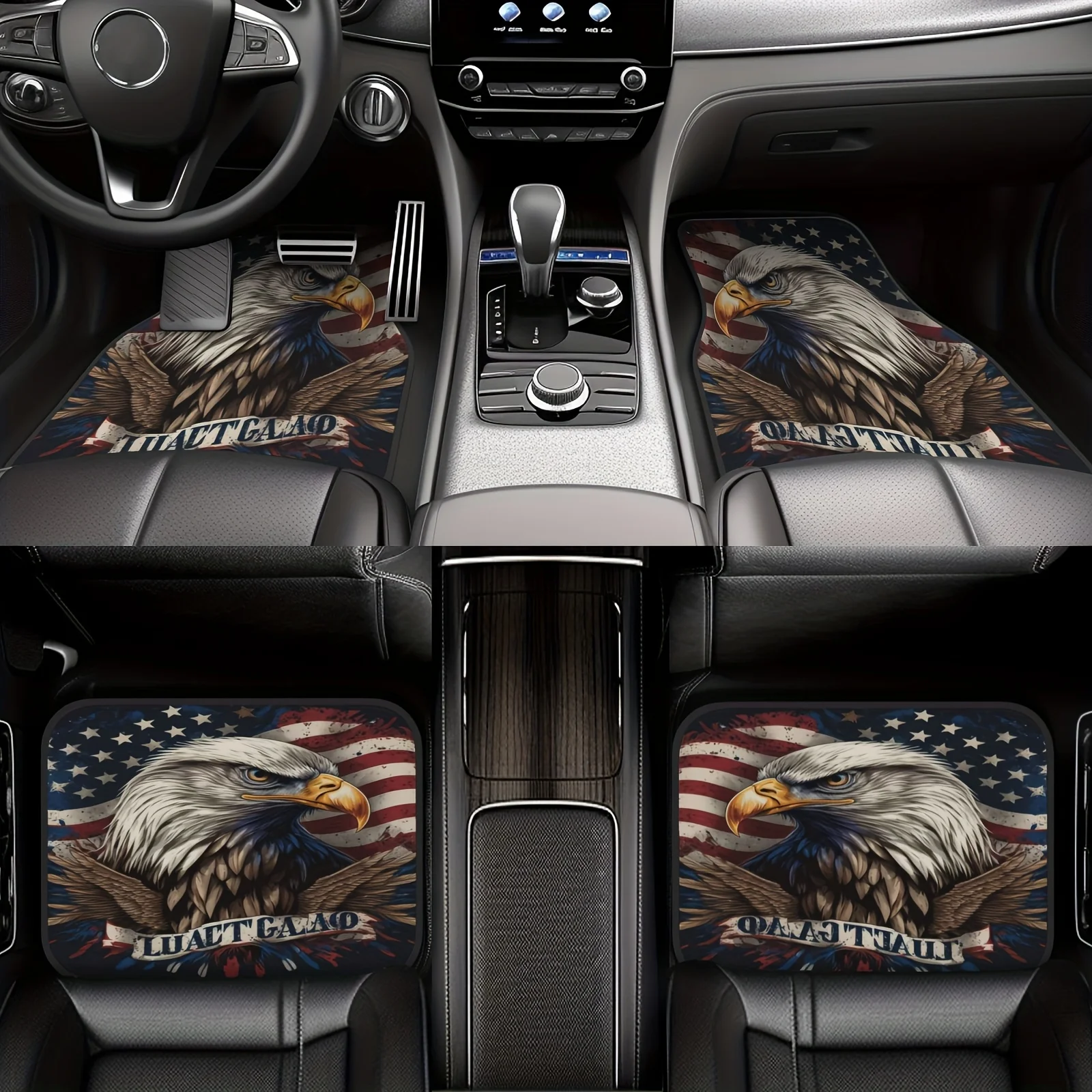 

4pcs Pattern Car Floor Mats - Non-Slip, Easy To Clean, Polyester Fiber Material - Suitable For Cars, SUVs, Trucks, And Vans, Per