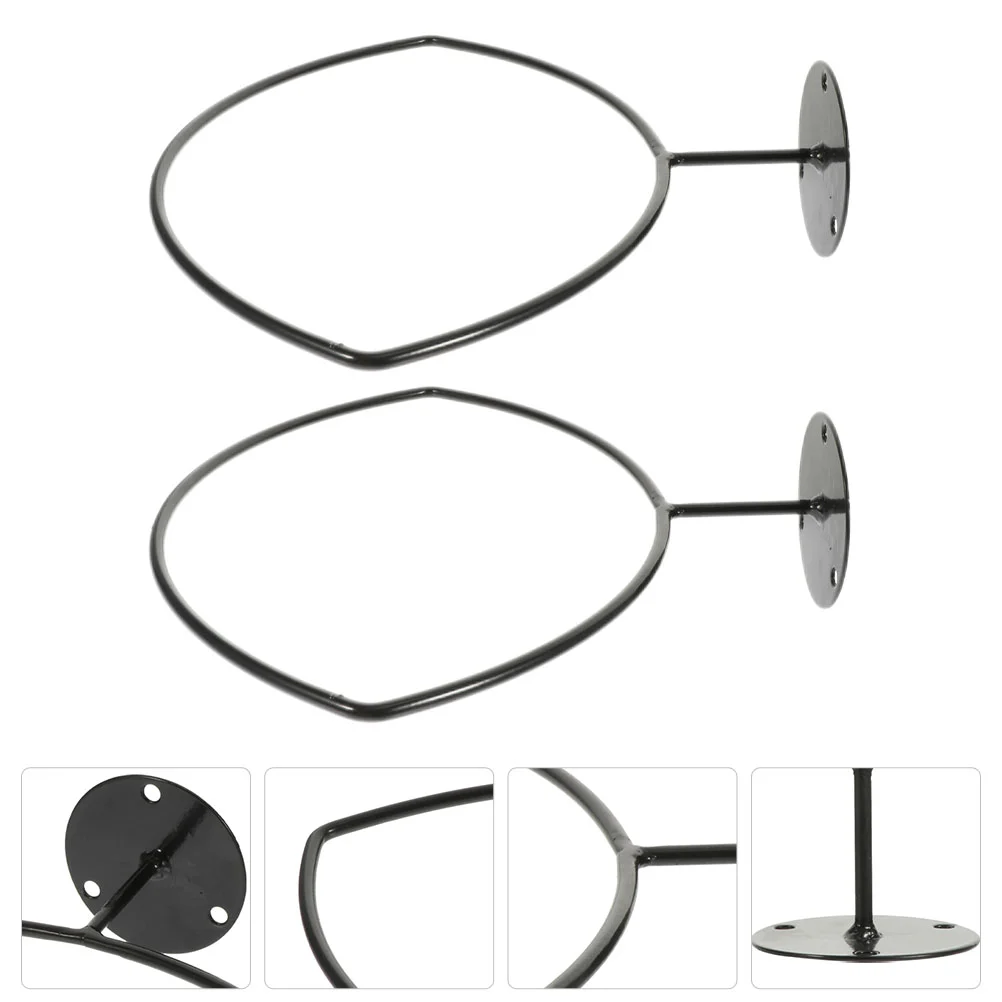 

2 Pcs Football Stand Wall Holder Rack Rugby Basketball Iron Shop Holders Balls Coat Hanger