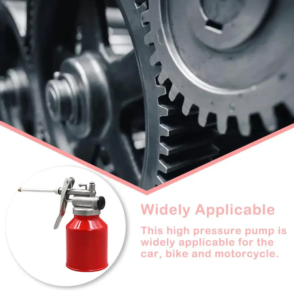 High Pressure Pump Compact Size 250ML 400ML Motorcycle Repairing Metal Oiler Chains Maintenance Wear-resistance Oil Bottle