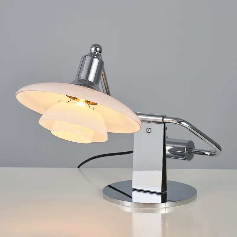 Dänemark Klassische Tischlampe Vintage Glas Schreibtischleuchte Einstellbar Einfache Langarm Studie Arbeit Lernen Leselicht