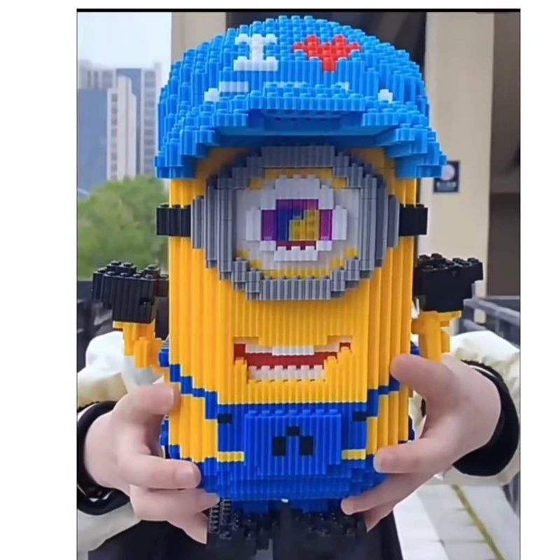 

Конструктор «Миньоны» 32 см, детская сборная модель, DIY, мелкие детали, подарок на день рождения для мальчиков и девочек, украшение для рабочего стола