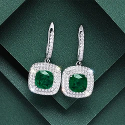 Huitan Temperament Lady Drop Earrings with Bright Green Zirconia Fashion Luxury Jewelry for Engagement Luxury Accessories Gift