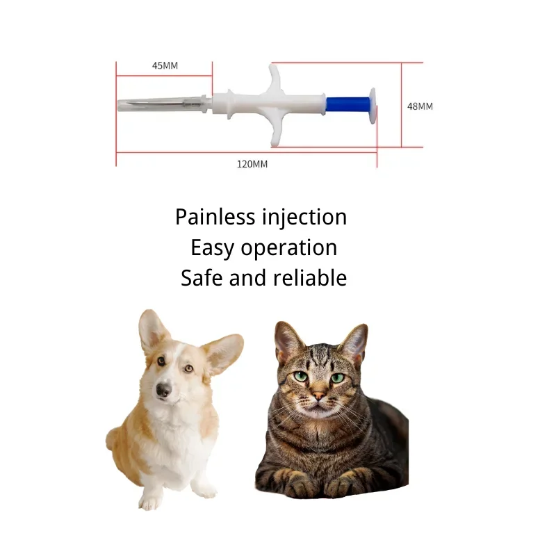 Kit of 80 Rfid Tag Microchip Transponder 2.12*12mm with Injector for Dog Cat Identification