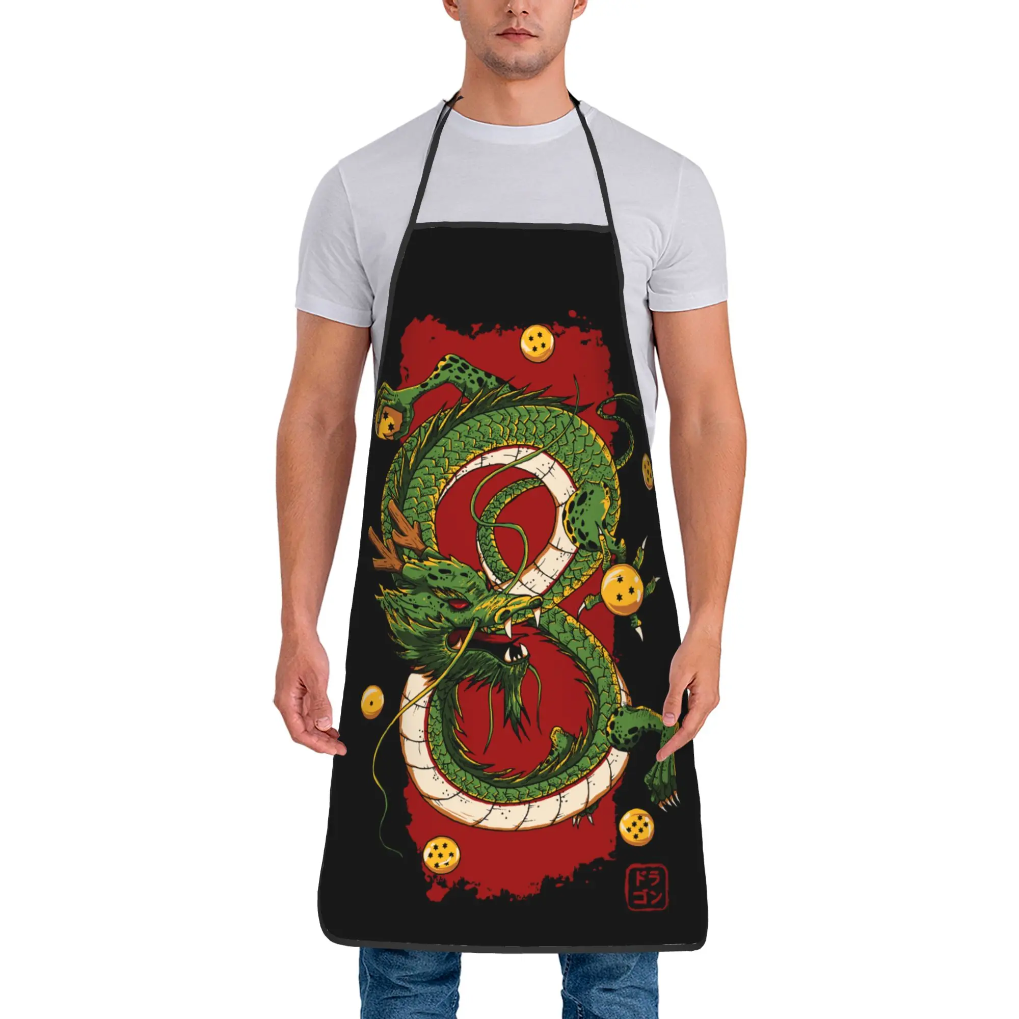 

Dragon Ball Apron Unisex Antifouling Kitchen Bib Polyester Cuisine Cooking Baking Household Cleaning Pinafore