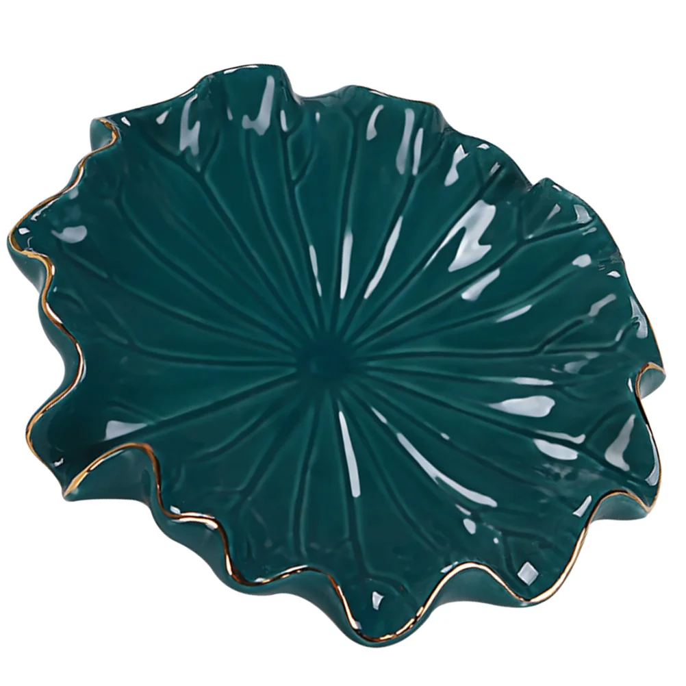 

Ceramic Self Draining Soap Dish Lotus Soap Holder Bathroom Tray and Portable Dish Holder Ceramic Vanity Tray