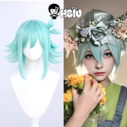 Basil Cosplay Wig Game OMORI Cosplay HSIU 35cm shallow lake green yellow short hair Heat Resistant Synthetic Wig+Wig cap