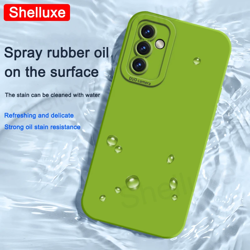A54 A55 A56 حافظة Shelluxe مربع السائل سيليكون لينة حالات لسامسونج غالاكسي A56 A55 A54 A52 s A52s A53 حريري يشعر غطاء الهاتف