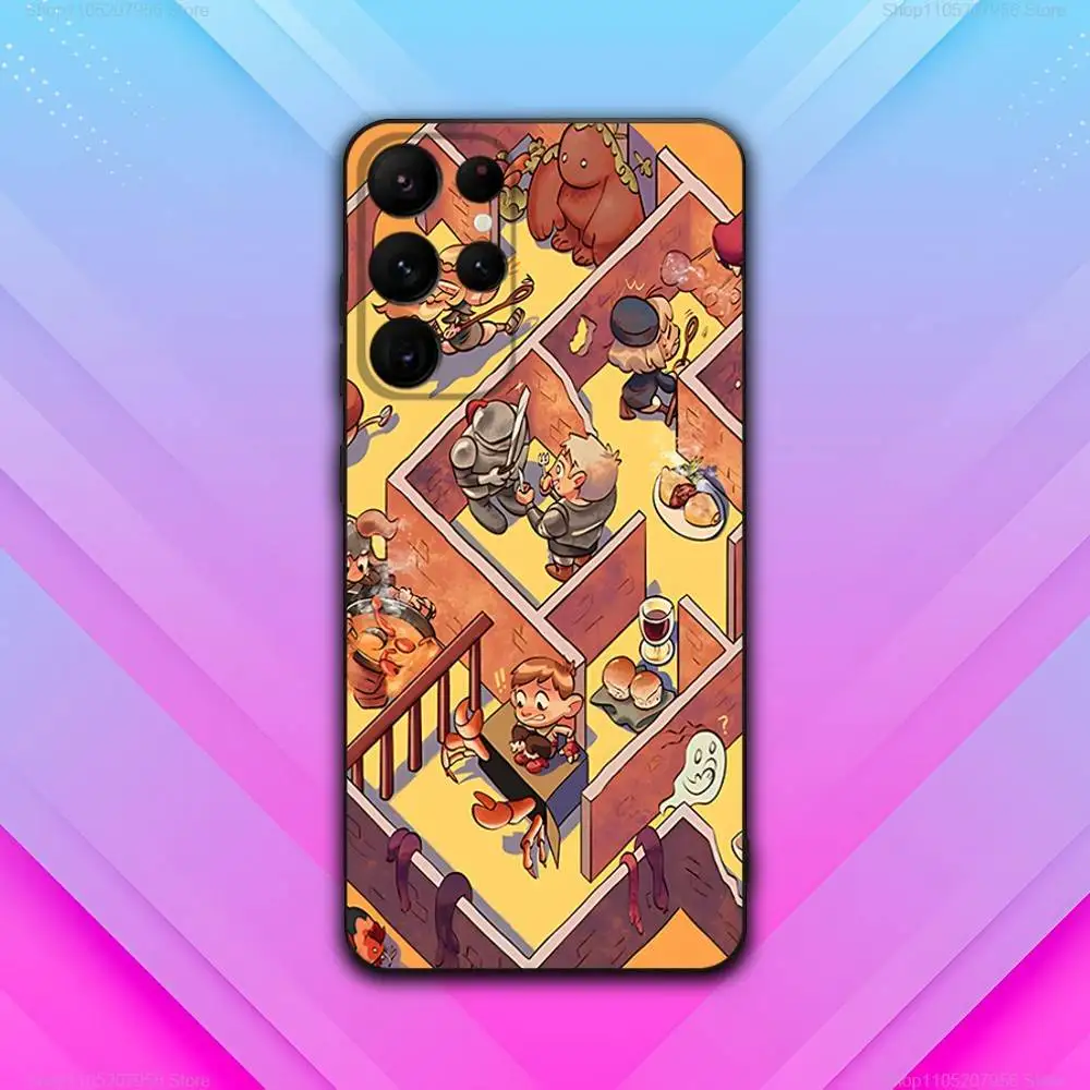 Casing Ponsel Hitam D-Delicious In D-Dungeons untuk Samsung S30,S25,S24,S23,S22,S21,S20,Fe,Lite,5G,Ultra,Plus Ultra-Tipis