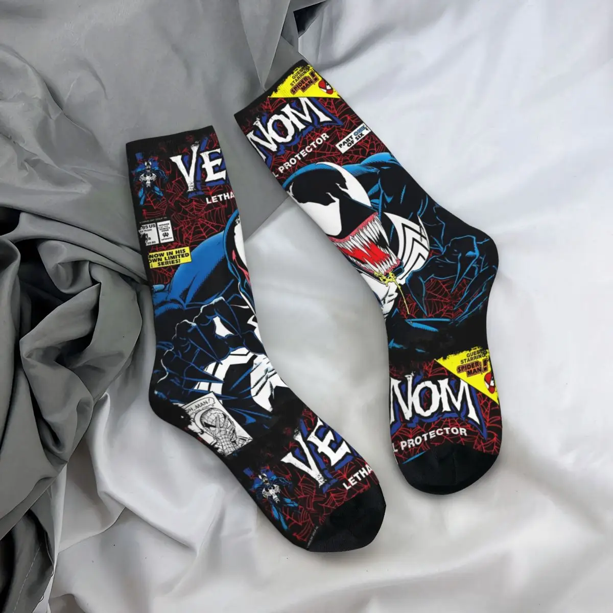 Venom Vintage Comic Book calzino moda uomo calzini Casual Sport donna calzini primavera estate autunno inverno