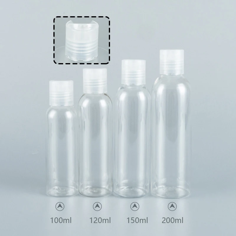 Squeeze Refillable Empty Plastic Transparent Bottle With Cap Portable Squeeze Shampoo Conditioner Travel Lotion Bottles DIY