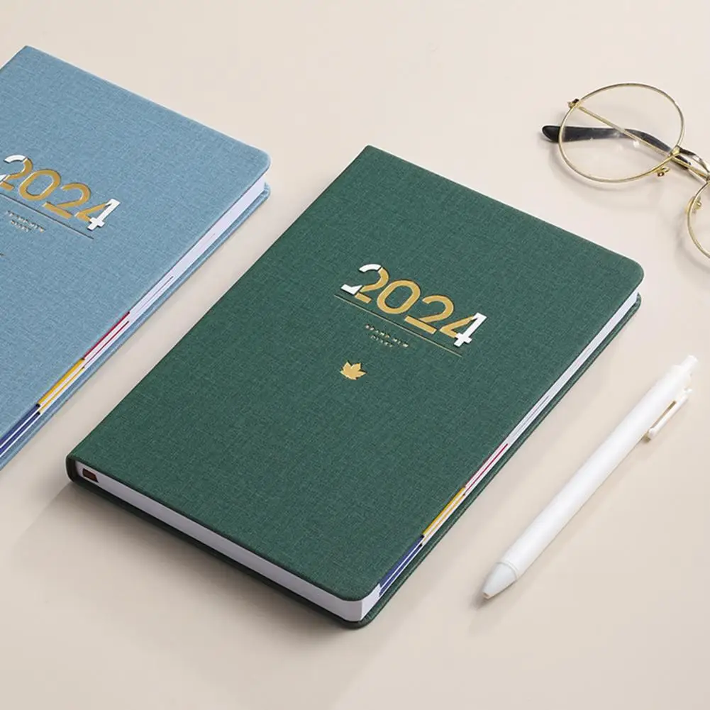 Agenda de piel sintética para reuniones, Agenda con estilo, organizador de citas, planificador mensual A5, cuaderno con alambre para una eficiencia, 2024