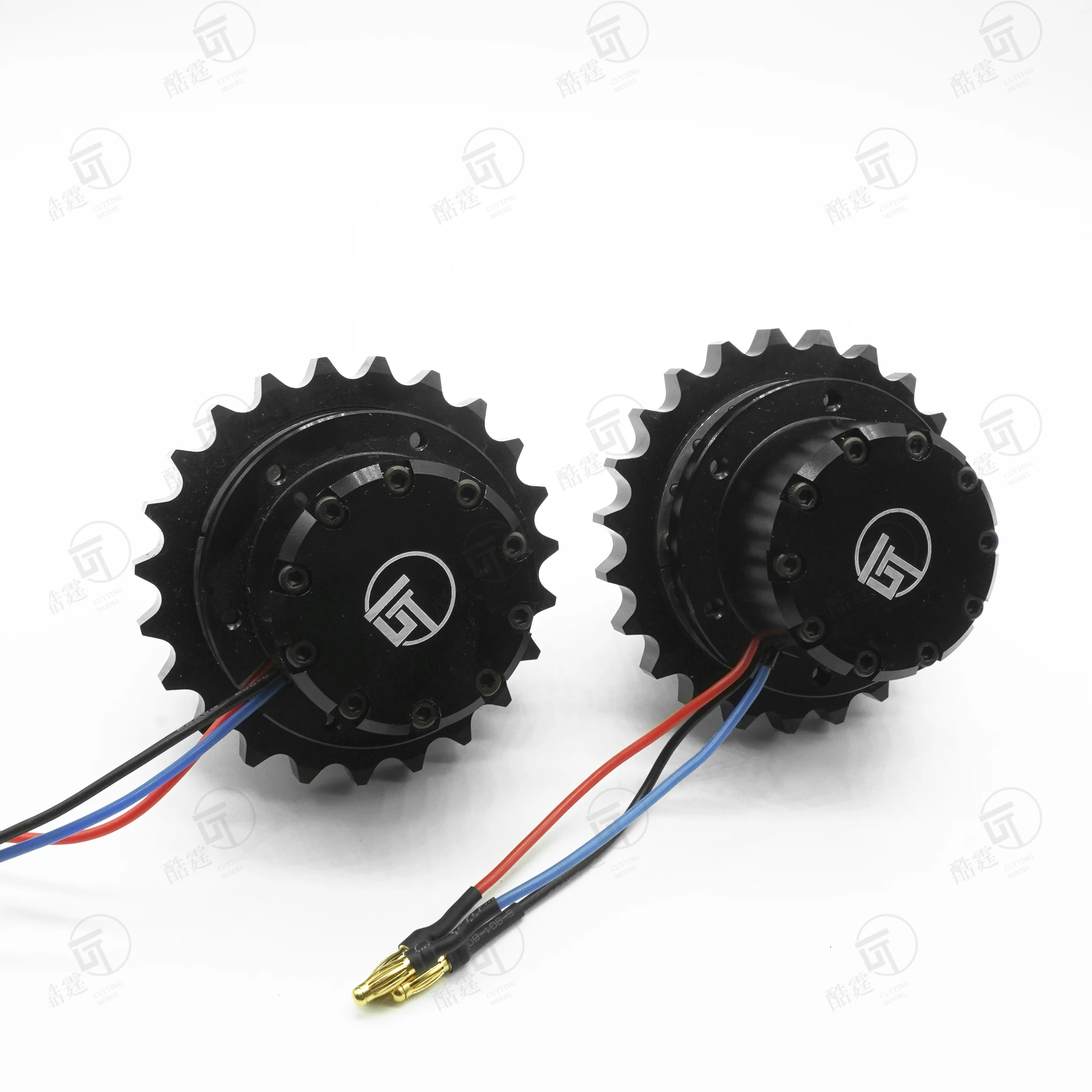 CUT Model 1 Pair of RC Excavator Model Simulation Brushless Drive Wheels Robot Brushless Walking Wheels CUT-QD-10