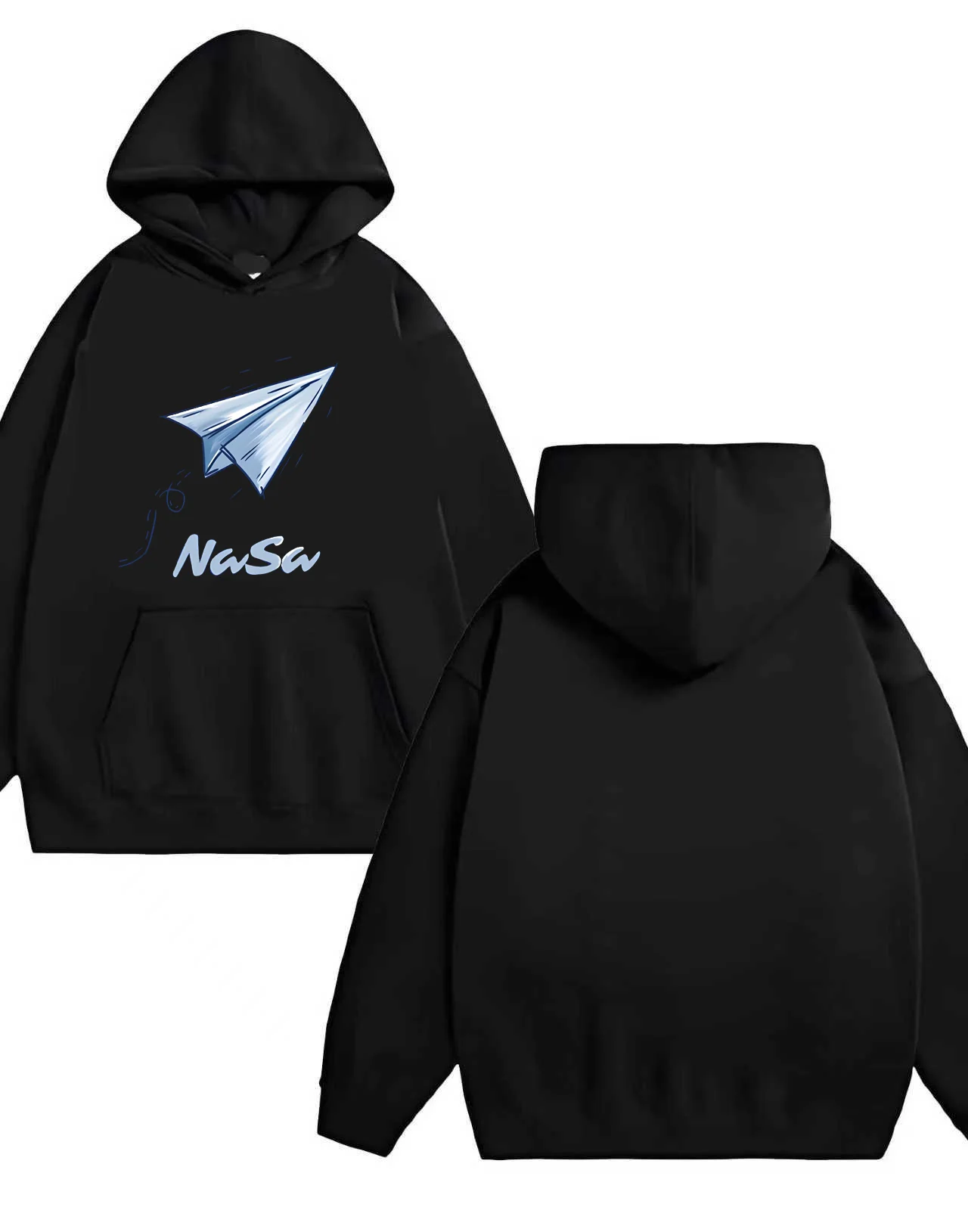 เสื้อสเวตเชิ้ตมีฮู้ดพิมพ์ลายเครื่องบินกระดาษของ NASA รุ่นใหม่ปี 2025 น้ำหนัก 330 กรัม เหมาะสำหรับทั้งผู้ชายและผู้หญิง