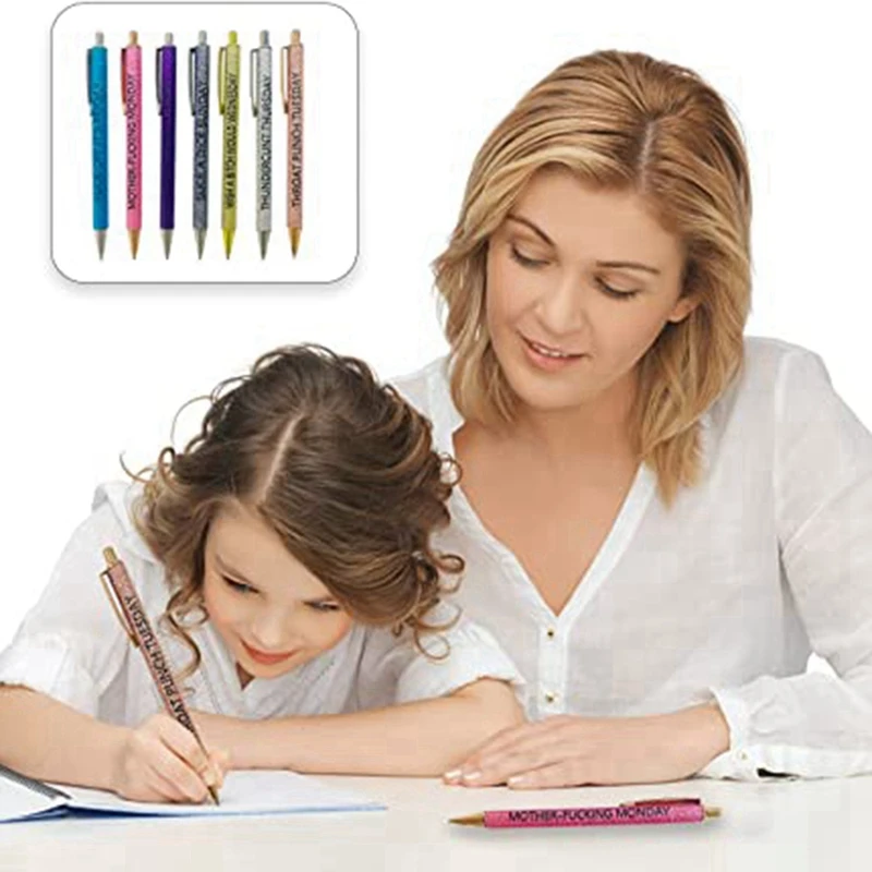 ปากกาลูกลื่นสำหรับสำนักงาน7ปากกา set pulpen คำอธิบายทัศนคติของผู้ใหญ่ของขวัญสำนักงานสำหรับเพื่อนร่วมงานและเพื่อน