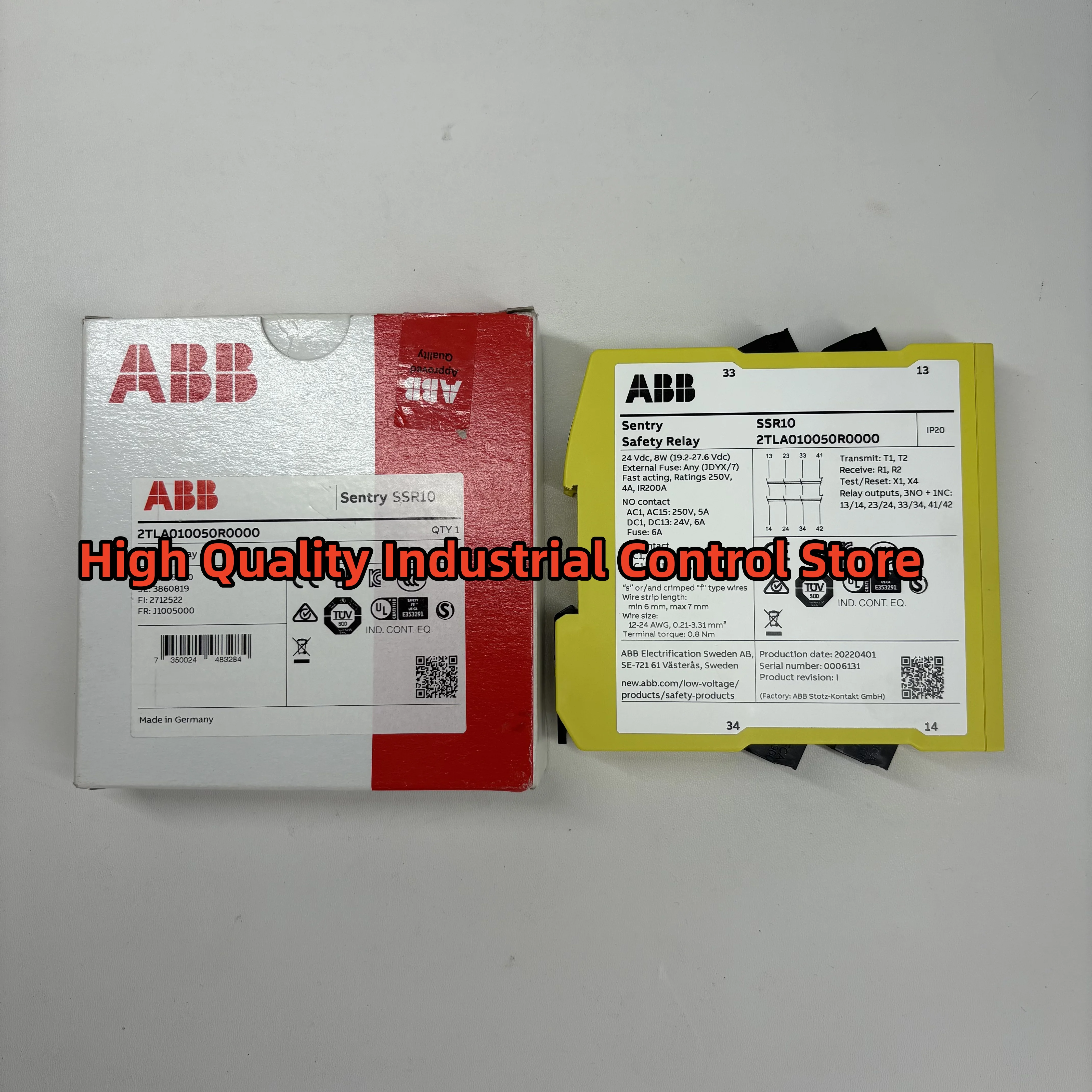 2TLA010050R0000 SSR10 مرحل الأمان الأصلي الجديد