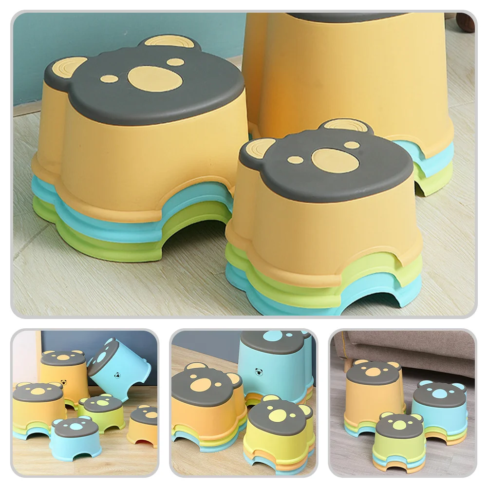 كارتون البراز البلاستيك مقعد صغير تصميم عدم الانزلاق للحمام المطبخ البراز العملي #3