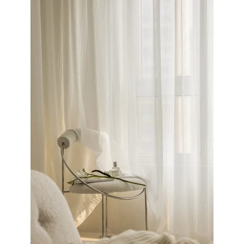 Japanese-style Translucent and Opaque Chiffon Curtains Living Room Dining Room Bedroom New