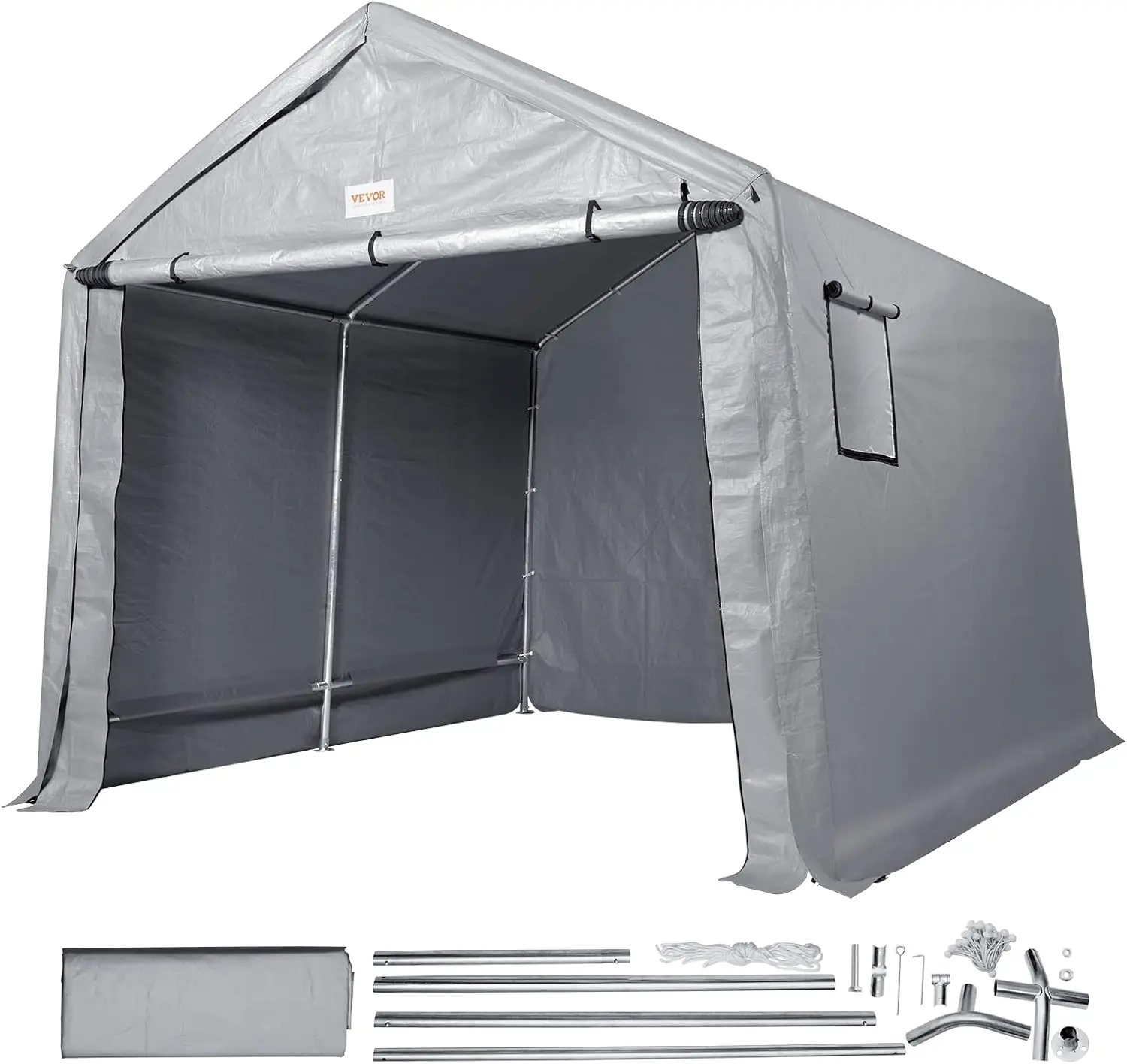 

10x 15 FT Heavy Duty Garage Portable Shed Outdoor Storage Shelter, Steel Metal Peak Roof All Season Portable Carport