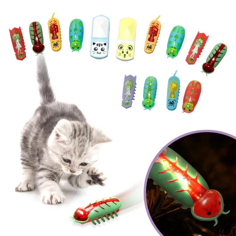 Pet Electric Jumping Bug Cat Toy Vibration Light Multiple Cat, Dog, Toothbrush Bug Zabawki dla zwierząt domowych