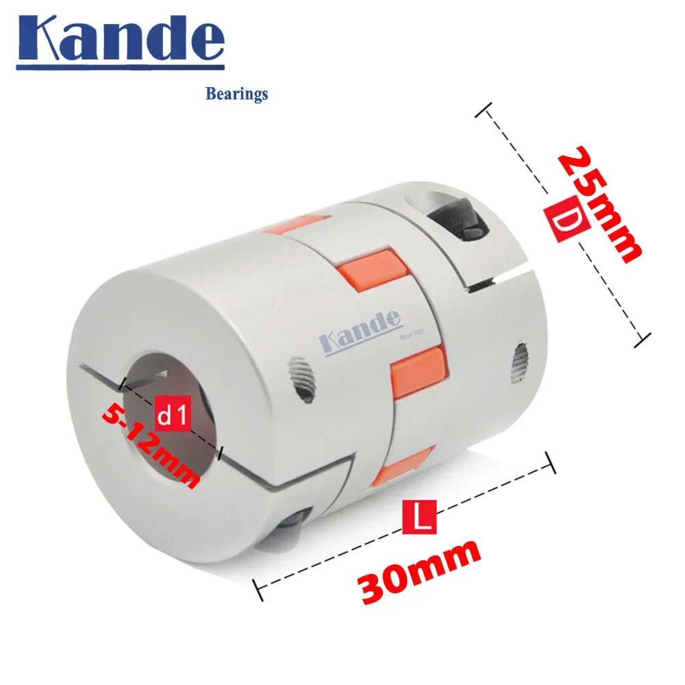 BW Three Jaws D25L30 Coupler Aluminium Plum Flexible Shaft Coupling Motor Connector CNC Flexible Couplings 5/6/6.35/8/10/12mm